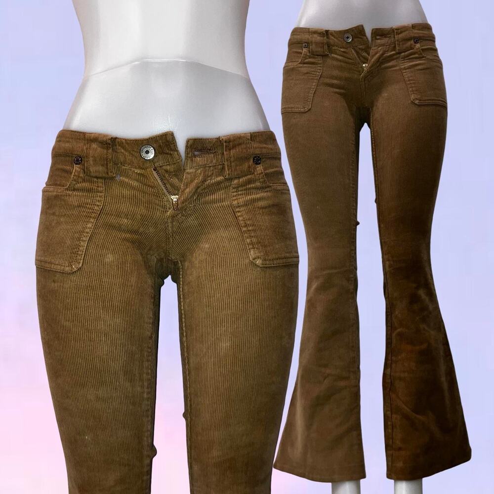 Vintage 90s y2k caramel colored corduroy flare pants